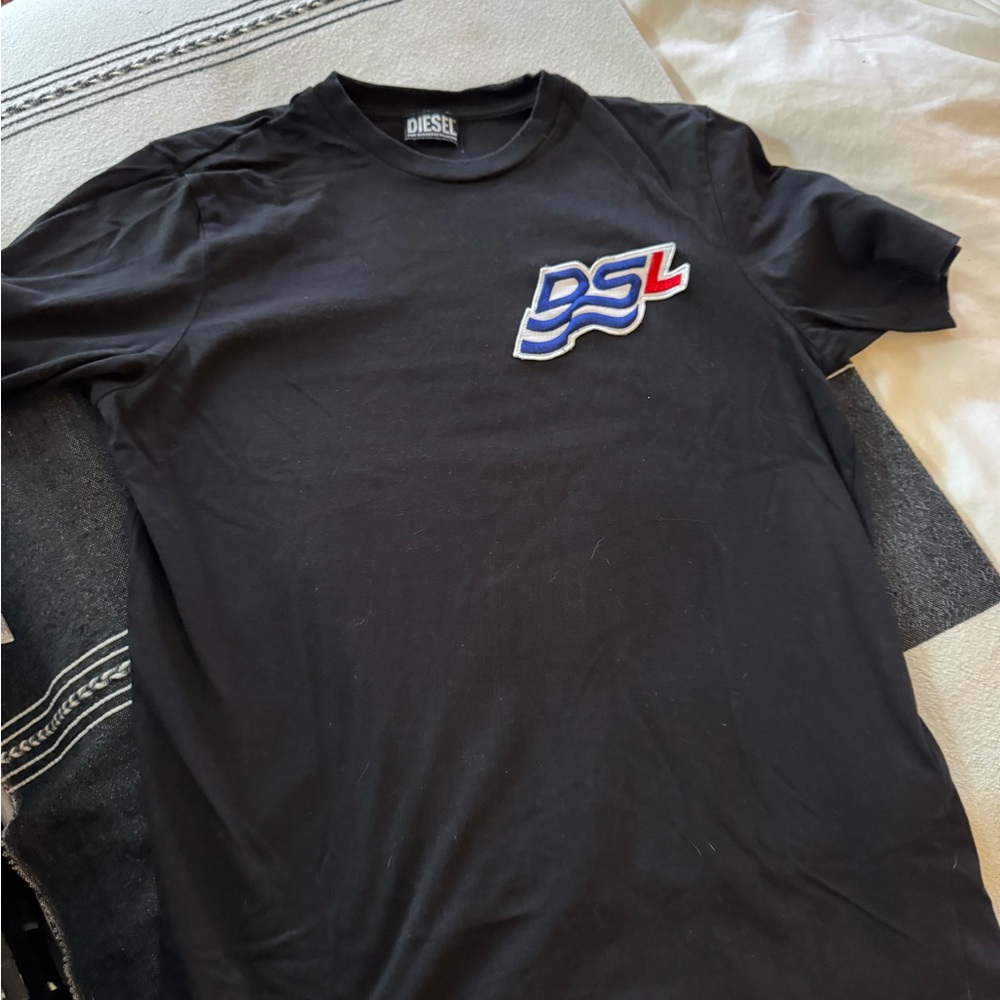 Diesel Black Men's Shirt with vintage DSL logo size L - Picture 4 of 8